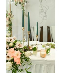 CERERIA DI GIORGIO Candele Coniche Verde Scuro 25 cm - 2 PZ Inodore