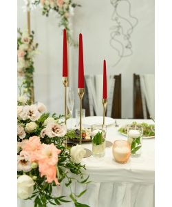 CERERIA DI GIORGIO Candele Coniche Bordeaux 25 cm 2 pz per Decorazione