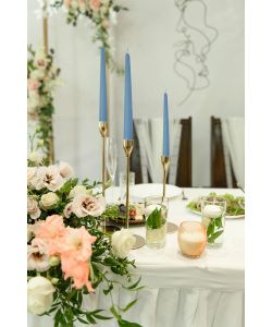 CERERIA DI GIORGIO Candele Coniche Dusty Blue 25 cm 2 pz in Cera di Paraffina