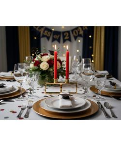 CERERIA DI GIORGIO Candele decorative rosse scanalate 25 cm - Set 2 pz