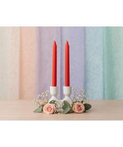 CERERIA DI GIORGIO Candele decorative rosse scanalate 25 cm - Set 2 pz