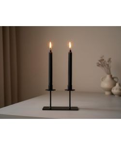 CERERIA DI GIORGIO Candele decorative scanalate Nero 25 cm Set 2 pz