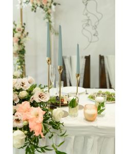 CERERIA DI GIORGIO Candele Coniche Grigio Verde 25 cm 2 Pz Decorazione