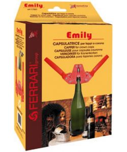Capsulatrice a 2 Leve Emily Rossa per Bottiglie Vino e Birra