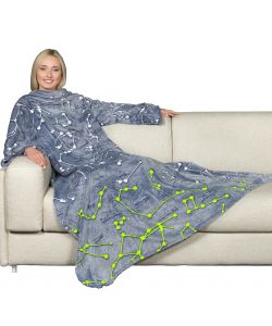 Coperta Morbida Kanguru con Maniche - Costellazioni Luminose al Buio