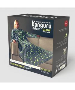 Coperta Morbida Kanguru con Maniche - Costellazioni Luminose al Buio