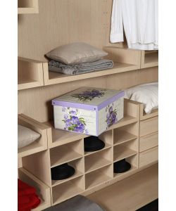 Lavatelli Scatola Componibile Violette 39x50x24 cm Cartone Decorato