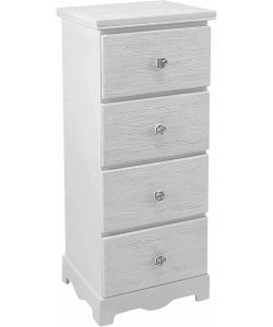 Bizzotto Cassettiera 4 Cassetti Bianco Stile Shabby 31,5x26x80 cm
