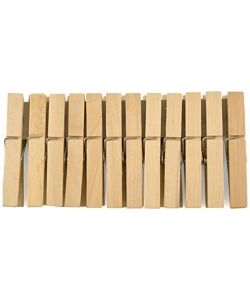 H&H Molle Biancheria 12 Pezzi in Legno Marrone 18x9x2 cm per Lavanderia