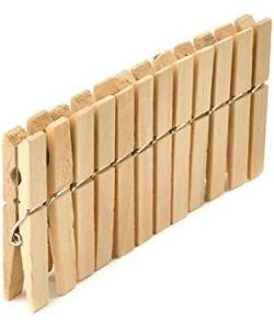 H&H Molle Biancheria 12 Pezzi in Legno Marrone 18x9x2 cm per Lavanderia