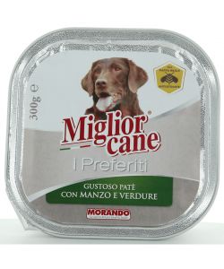 Miglior Cane Patè Manzo e Verdure Vaschetta 300g Alimento per Cani