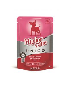 Miglior Cane Mousse Prosciutto 80g - Alimento umido per cani - Wellness System