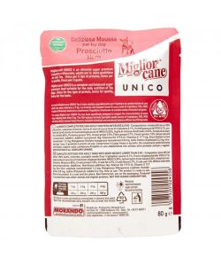 Miglior Cane Mousse Prosciutto 80g - Alimento umido per cani - Wellness System