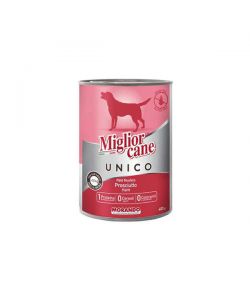 Miglior Cane Unico Pat� Prosciutto 400g - Alimento Completo per Cani Medi
