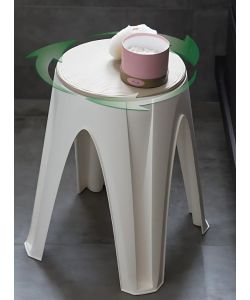 Bama Sgabello con Seduta Rotante 360 Bianco - 35x45,5 cm
