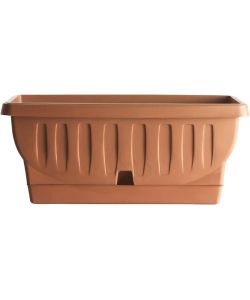 Bama Fioriera da Balcone Natura 60 cm Terracotta con Sottovaso Irrigante