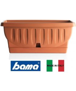 Bama Fioriera da Balcone Natura 60 cm Terracotta con Sottovaso Irrigante