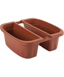 Bama Fioriera doppia Klunia 40 cm terracotta con riserva d'acqua