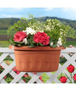 Bama Fioriera doppia Klunia 40 cm terracotta con riserva d'acqua