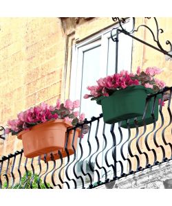 Bama Fioriera doppia Klunia 40 cm terracotta con riserva d'acqua