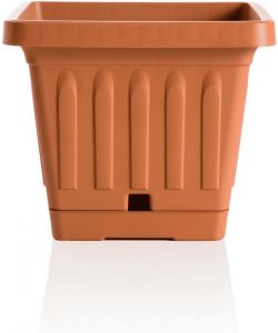 Bama Vaso quadrato autoirrigante terracotta 30x30 cm con sottovaso