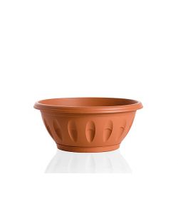 Bama Ciotola Alba 20 cm con Sottovaso Terracotta per Piante e Fiori