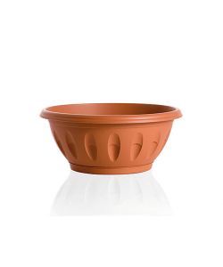 Bama Ciotola Alba Terracotta 25 cm con Sottovaso per Casa e Giardino