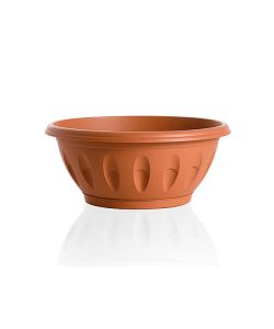 Bama Ciotola Alba con Sottovaso 35 cm Terracotta per Giardinaggio