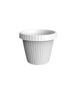 Bama Vaso Onda 20 cm Ghiaccio in Plastica con Drenaggio per Piante