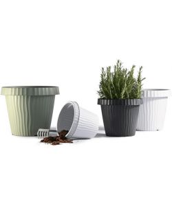 Bama Vaso da fiori Onda 20 cm grigio grafite in plastica 3,3 litri