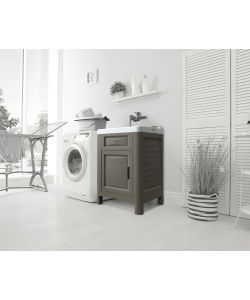 Bama Mobiletto Lavatoio Art in Resina Tortora 60x51x89 cm - Elegante e Robusto