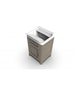 Bama Mobiletto Lavatoio Art in Resina Tortora 60x51x89 cm - Elegante e Robusto