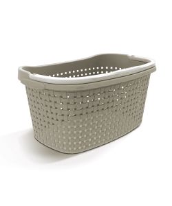 Bama Cesta portabiancheria rettangolare 40 litri plastica bianca