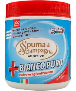 Spuma di Sciampagna Additivo Polvere Lavatrice Bianchi e Colorati 600g