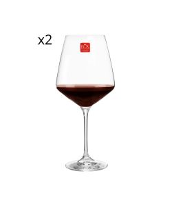 Set 2 Calici per Vino Rosso in Vetro Cristallino Trasparente - 780 ml