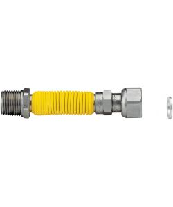 Idrobric Flessibile estensibile per gas 1/2' MF acciaio inox giallo 200-410 mm