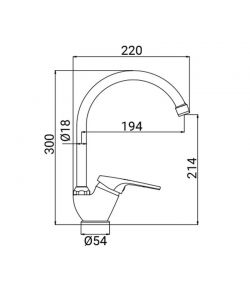 Idrobric Rubinetto Miscelatore Cucina Mia - Cromato - Alta Bocca