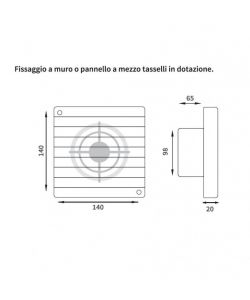 Aspiratore da parete assiale per tubo diam. 100 mm