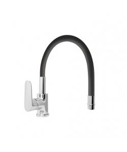 Rubinetto miscelatore monocomando lavello bocca alta, doccetta monogetto orientabile in ottone diam. 35 mm