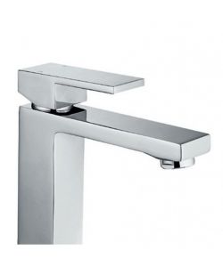 Rubinetto miscelatore monocomando lavabo, finitura cromo, completo di piletta da 11/4 in metallo diam. 25 mm