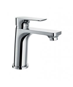 Idrobric Rubinetto Miscelatore Monocomando Lavabo Cloe - Finitura Cromo, Piletta Inclusa, Cartuccia Ceramica 35 mm