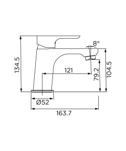 Idrobric Rubinetto Miscelatore Monocomando Lavabo Cloe - Finitura Cromo, Piletta Inclusa, Cartuccia Ceramica 35 mm