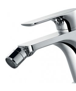 Idrobric Rubinetto Miscelatore Bidet Cloe - Finitura Cromo - Cartuccia Ceramica 35mm - Piletta Metallo 1