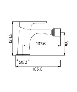 Idrobric Rubinetto Miscelatore Bidet Cloe - Finitura Cromo - Cartuccia Ceramica 35mm - Piletta Metallo 1