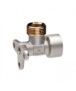 IDRO-BRIC Raccordo a L compressione per tubo rame 1/2' con supporto muro
