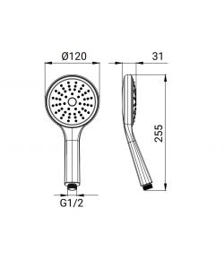 Kratos Soffione Doccia Cromato 12 cm con Sistema Autopulizia Calcare