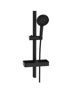 Lift - Saliscendi doccia 3 getti con mensola porta oggetti nero 68 cm