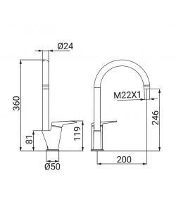 Idrobric Miscelatore Monocomando Lavello da Cucina Dynamic Cromo 35mm