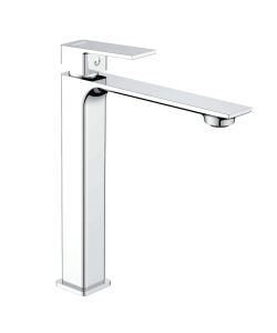 Rubinetto Lavabo Alto Monocomando Cromo Ottone 26mm Flessibili Inclusi