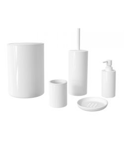 Lucy Set Accessori Bagno 5 Pezzi Bianco in Termoplastica Mod. Moderno
